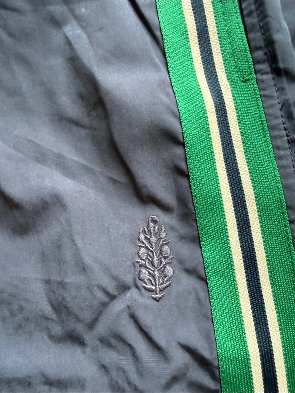 Free People Navy Blue Two-Piece Track Pants & Pullover Set with Green Stripes